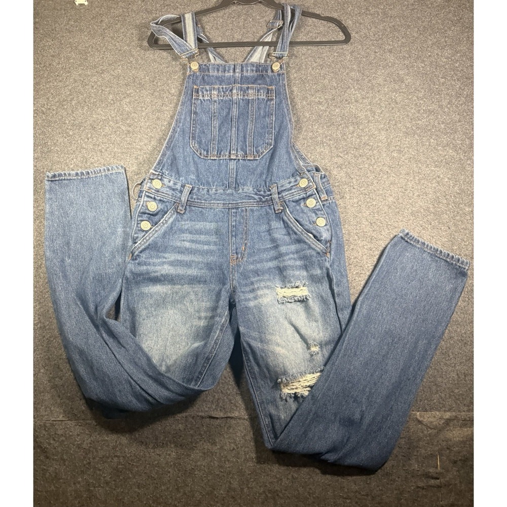 Aeropostale Womens Distressed Denim Bib Overalls Size S